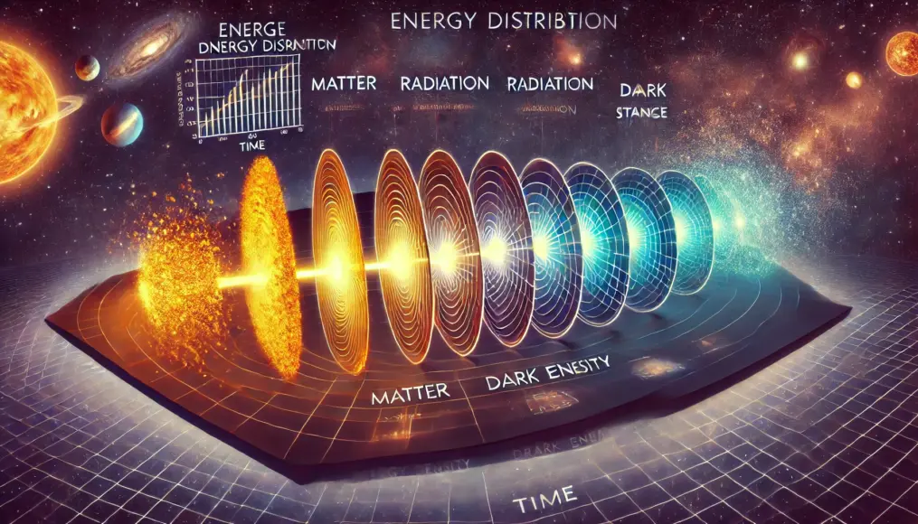 膨張宇宙におけるエネルギー分配の変化