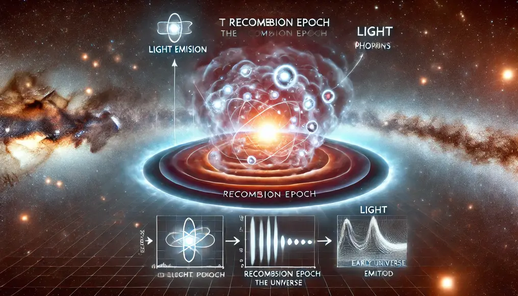 Diagram of the light radiation process during the recombination era