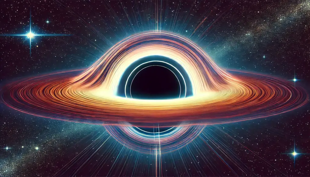 An image of black holes and time distortion