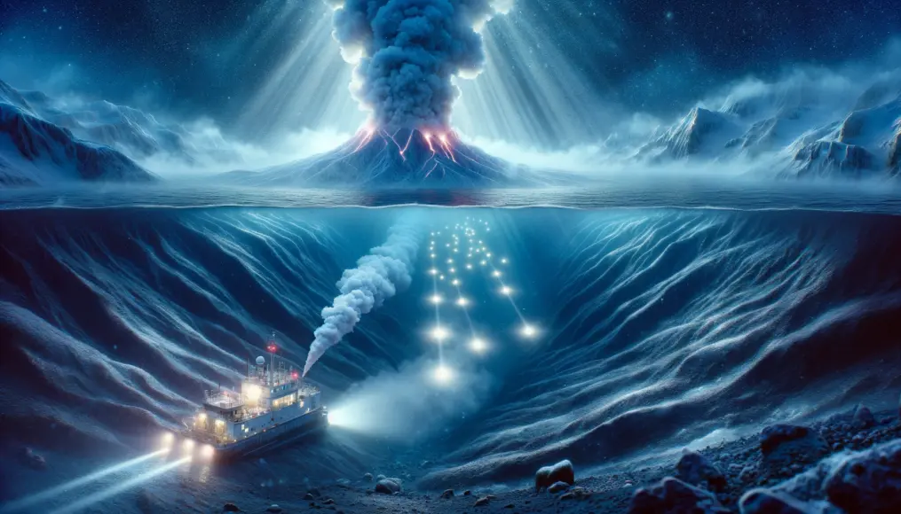 Deep-sea exploration investigating unknown substances released by cold volcanoes