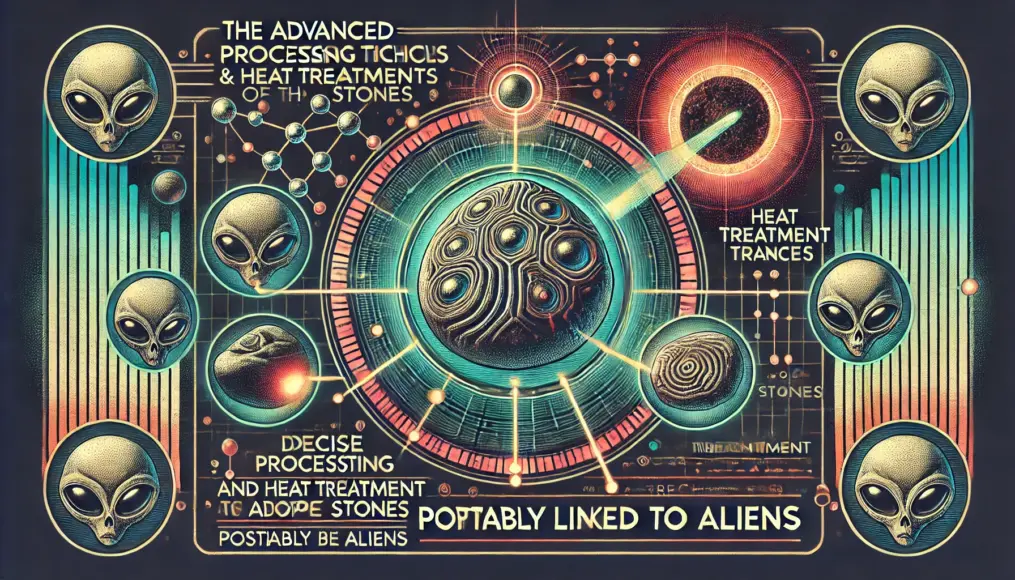 The advanced processing techniques of the Dropa Stones possibly linked to aliens. Depicting precise grooves and heat treatment traces.