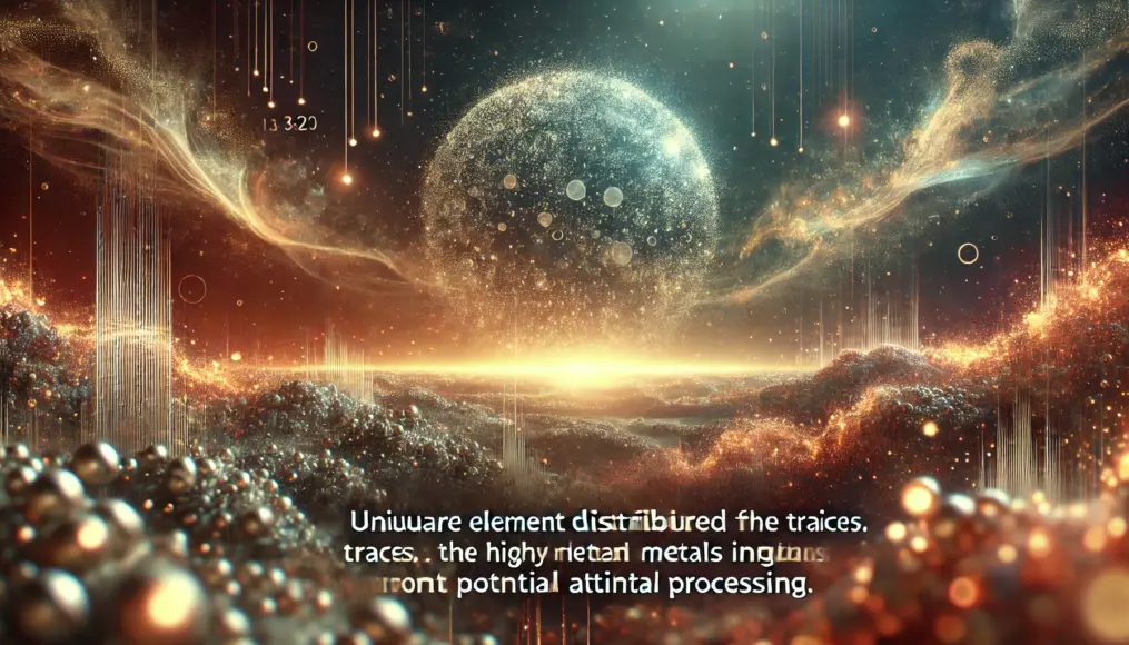 Unusual element distribution derived from the traces. The high concentration of heavy metals indicates potential artificial processing.