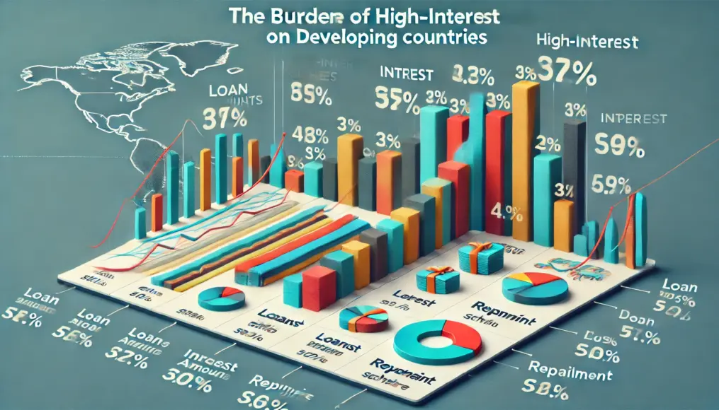 途上国が抱える高金利負担を示す図