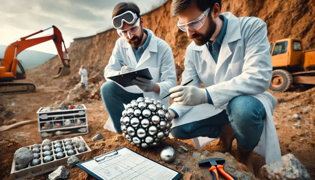 Geologists investigating the interior of a sphere thought to have formed naturally