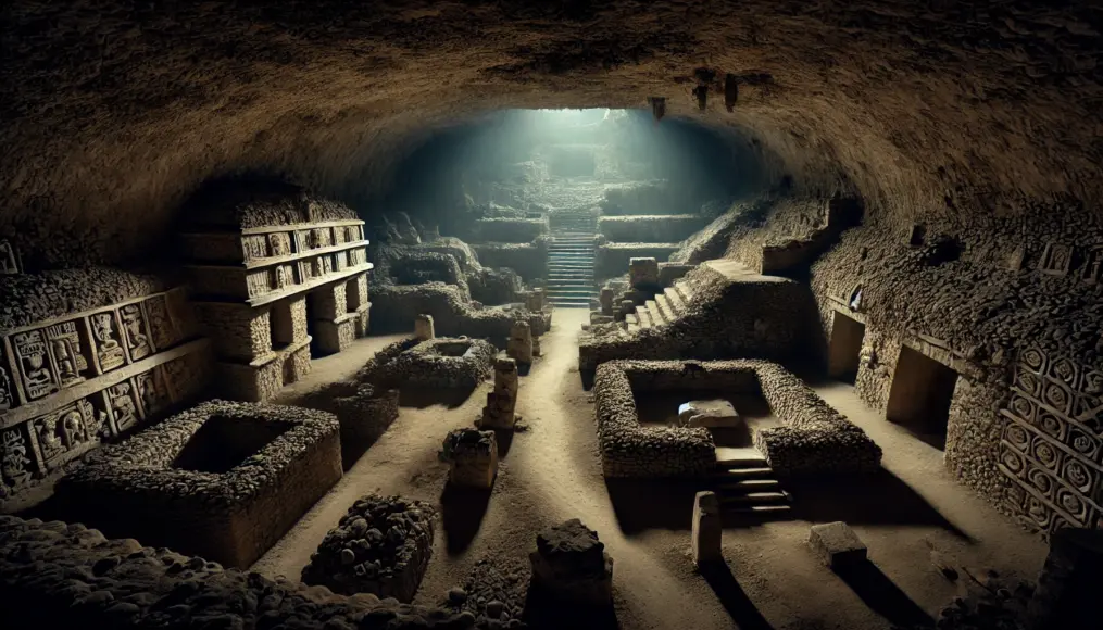 Excavation site at the Palenque Ruins, suggesting the presence of undiscovered underground chambers