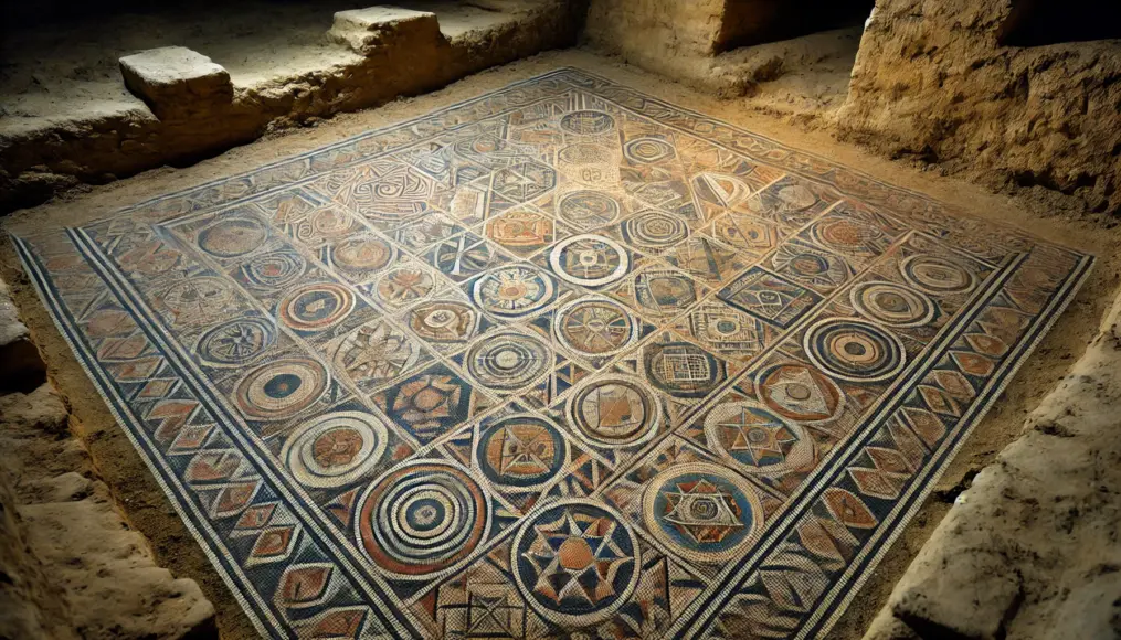 Mysterious patterns in the Roman mosaic have attracted attention