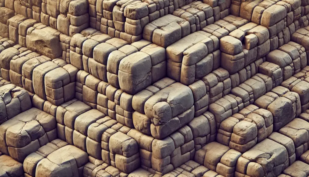 A close-up of Sacsayhuamán’s stonework showing massive stones fitted with unparalleled precision