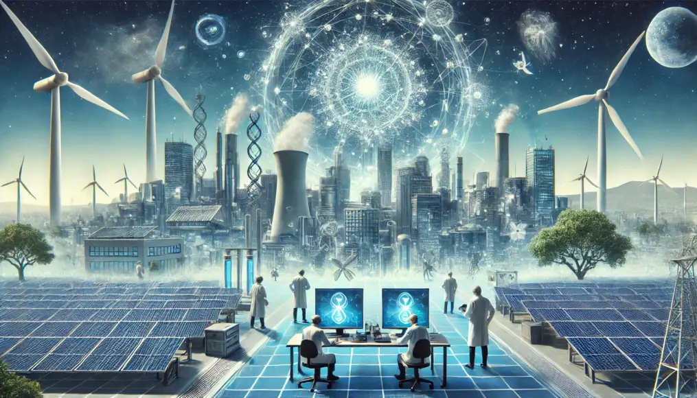 A futuristic city powered by renewable energy, utilizing the newly discovered metal alloy