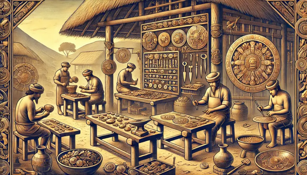 An illustration representing the metalworking techniques of the ancient Tolima culture