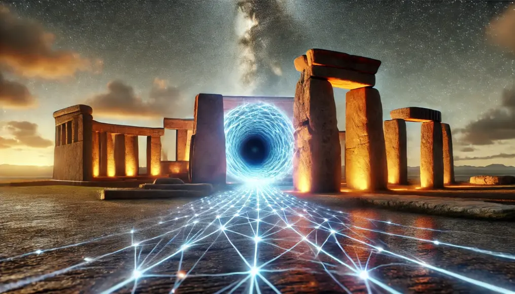 Photograph symbolizing the link between wormholes and ancient architecture